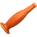 Liqiud Silicone Butt Plug, Ultra Soft Anal Plug Beer Bottle Shape P-Spot Stimulation Anus Dilator For Men Women (L)