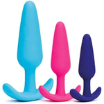 Silicone Butt Plug Kit - 3 Piece Anal Training Kit - Progressive Size Small To Large Flared Base Anal Plugs - 2.9-4.4 Inch Adult Sex Toys For Men, Women & Couples
