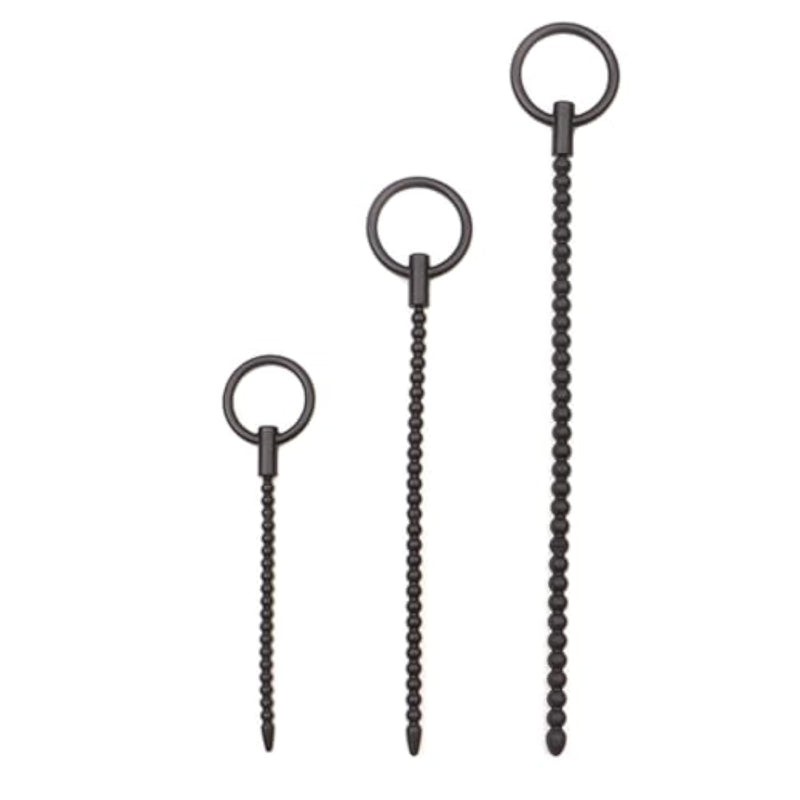 Silicone Urethral Sounds Large O-Ring Urethral Plug With Beads 3 Pcs Urethral Dilators In Different Lengths For Male Masturbation Play