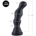 8.5" Silicone Dildo, 7" Insertable, Bead Butt Plug - Removable Kliclok System - Anal Pleasure, M Size Bird’S Head, Black