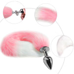 Sexy Fox Tail Plug Tail Anal Butt Plug With 3 Interchangeable Metal Anal Plug Cosplay Butt Plug Tail Plug Sex Toys Cute Role Play Fox Tail Anal Plug Tails For Women Man Beginners Trainer