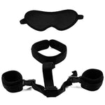 Bdsm Neck-To-Wrist Restraint Bondage Handcuffs Collar Blindfold Leather Flog Sm Play Sex Toys For Bed Games