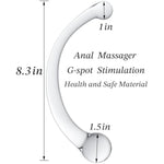 Prostate Massager Glass Pure Wand Anal Toys - Double Ended Glass Dildo - 8.3 Inch Anal Hook G Spot Stimulator For Men Women - Anal Prostate Wand