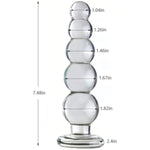Transparent Anal Beads Butt Plug Adult Toys Masturbators Sex Tools With Safety Bottom, Glass Anal Plug Dildo With Different Sized Beads P-Spot Sex Product For Men And Women (Large)