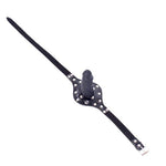 Dildo Mouth Gag Fetish Bondage Silicone Penis Restraint Leather Strap-On Muzzles Bdsm Adult Sex Toys (Penis Plug Length:3.9 Inch, Silver Metal2)