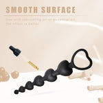 Silicone Anal Beads,Heart Shaped Anal Plug,Anal Sex Toys For Men,Women And Beginners,Sex Toy For Vagina,Long Butt Plug,G Spot Beads Toy (Six Beads)