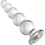 Transparent Anal Beads Butt Plug Adult Toys Masturbators Sex Tools With Safety Bottom, Glass Anal Plug Dildo With Different Sized Beads P-Spot Sex Product For Men And Women (Large)