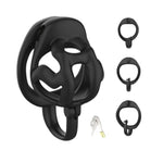 Chastity Cages With Hooks Male Sex Toys Cock Cage Includes 3 Different Rings 3D Printed Skeletonized Penis Cage Is Lightweight And Breathable Chastity Device For Men'S Penis Restraints (A-L,Black)