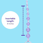 Purple Anal Beads With Finger Loop - Beginner Friendly - 8 Inch
