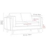 Valencia Artisan Full Leather Loveseat Sofa 66” - Pure Full Italian Nappa Leather Couch, Solid Wood Accent, Ultimate Comfort, Cognac Tan