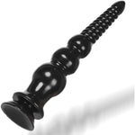 12.4 Inch Anal Beads Trainer With Suction Cup Black Butt Plug Cone Anal Stretcher Prostate Massager Dilator Sex Toy For Women Men Masturbation