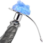 New Male Inverted Chastity Device Sex Toy Set Whit Chastity Belt, Stainless Steel Negative Chastity Devices Locked Cock Cage Butterfly Shape Adult Penis Sm Bondage Sex Toys For Gay Men (Blue)