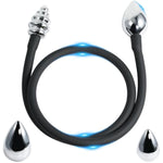 Stainless Steel Analplug Double-Ended Butt Plug Connection Hose With Four Replacement Anal Beads Adult Sm Sex Toys For Couples
