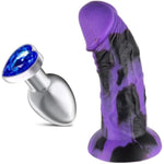 2.5'' Diameter Thick Huge Dildo + Jeweled Anal Plug