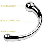 G-Spot Massage Dildo, Double Ended Dildo Anal Plug Stimulate Wand Fetish Plug With Solid Metal Curved Dual Ended Massage Wand Sex Adult Sex Toy For Women Men (Large)