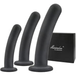 Anal Dildos Anal Plug Training Set,3 Sizes Silicone Butt Plug Anal Trainer Kit With Strong Suction Cup Base Anal Toys Sex Toys For Women Men Adult Sex Toys & Games(Black)