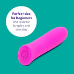 Ignite Bullet Vibrator - 3.5 Inch Silicone Mini Bullet Massager Beginner Friendly - 20 Function Bullet Vibrator For Women With Storage Bag - Rechargeable & Waterproof - Pink