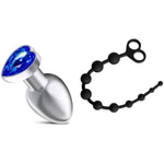 Silicone Anal Bead + Jeweled Anal Plug
