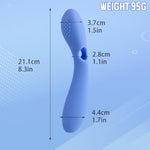Silicone 10 Ava Wand Vibrators Cordless Curved Adult Massager,Rechargeable Portable Ava Clit Women Stimulator Sex Toys,Handheld Vibrating Personal Massage Clitoral Stimulator (Blue)