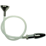 Metal Bullet Anal Plug With Hole For Men And Women Transparent Hose Enema Cleaning Irrigator Metal Funnel Injector Sex Toy