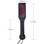 Bitch Spanking Paddle For Adults, 12.8Inch Faux Leather Bdsm Paddle For Sex Play, Black
