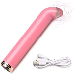 10X Vibra-Glass Mini G-Spot Vibrator For Men Women & Couples, Made With Durable Borosilicate Glass Non-Allergenic Rechargeable Splashproof Ipx5. 3 Piece Set - Pink