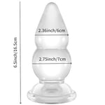 6.5 Inch Anal Beads Butt Plug, Transparent Anal Trainer Dildo