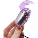 Powerful Vibrating Bullet With Flexible Rabbit Tickler - Clit & Nipple Stimulator - Adjustable Speed - Battery Powered - Discreet & Portable