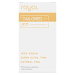 Royal Super Ultra Thin Vegan Condoms for Men – Tailored Fit Premium Lubricated - Unflavored Lubricant, Organic Latex - Odorless, Slim & Snug, Spermicide Free - Safe & Durable, Natural Feel - 10 Pack