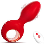 Vibrating Butt Plug Anal Plug Sex Toys Vibrator,Silicone Anal Toys Butt Plug Training Kit With Remote Control 10 Frequency Vibration,Vibrating Anal Plug And Prostate Massager But Plug, Red