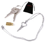 Chastity Cage Heart Shaped Key Women Necklace Chastity Device New