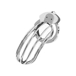 Large Male Chastity Cage Devices With Variable Ring Metal Cock Cage Locked Penis Cage Exercise Sex Toy For Men 2 Keys Included | Silver