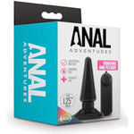 - Basic 4 Inch Vibrating Anal Plug - Tapered For Comfort - 1.25Max Width - Remote Controlled Tunable Vibrations - Anal Sex Toys For Women Men Couples - Black