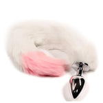 Adults Cosplay Sm Pink Fox Tail Anal Tail, Personal Portable G-Spot Massager Para Penis Suction Prostate Pussy Sexual Stimulation Training Sex Toy For Women Female Men Male Unisex (Silvery,L)