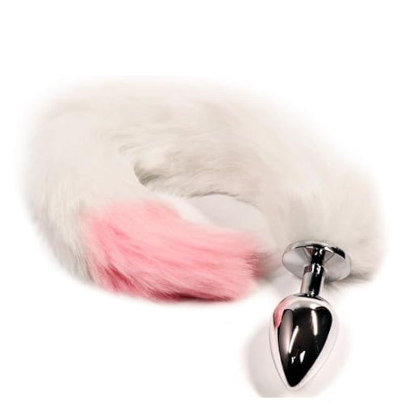 Adults Cosplay Sm Pink Fox Tail Anal Tail, Personal Portable G-Spot Massager Para Penis Suction Prostate Pussy Sexual Stimulation Training Sex Toy For Women Female Men Male Unisex (Silvery,L)