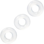Set Of 3 Silicone Stacker Rings - Clear