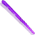 Double Ended Dildo 18.89 Inch Dong Anal Beads With Veins And Glans For Anal Vagina Stimulation Double Side Penis Cock Massager Sex Toy For Lesbian Men Women Purple