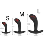 Butt Plugs Kits Adult Silicone Anal Plug 3 Pcs Beginners Male Female Sex Toys Training Set (Black)
