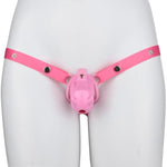 Sissy Chastity Cage Sex Toys Male Chastity Device With Silicone Catheter And Belt Curved Penis Cage With 4 Different Ring Sizes Chasity Cage With Concealed Lock For Men'S Penis Bondage (A+Blet,Pink)