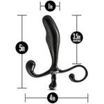 Sex Toys - Anal Adventures Prostate Stimulator - 5Inch Smooth Curved Plug For Enhanced Orgasm & P-Spot Stimulation - Comfortable & Body-Safe - Hands-Free - Men, Women & Couples - Black