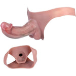 Silicone Strap On Dildo Harness For Male, Reusable Penis Sleeve Extender, Hollow Wearable Dildo Panties With 8" Big Cock - Couples & Gay Men
