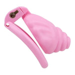 Small Chastity Cage Sex Toys Shell Penis Cage With 4 Different Sized Rings Cock Cage With Concealed Lock And Belt For Men'S Penis Bondage Lightweight Resin Chastity Device (A,Pink)