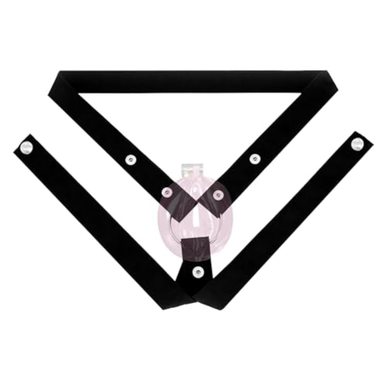 Male Chastity Cage Strap Belt - Sissy Chastity Harness Support Strap Anti-Dislodgement Auxiliary Chastity Band Belt Completely Fit The Body (Black Three-Way Belt)