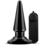 - Basic 4 Inch Vibrating Anal Plug - Tapered For Comfort - 1.25Max Width - Remote Controlled Tunable Vibrations - Anal Sex Toys For Women Men Couples - Black