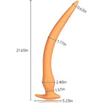 Super Long Anal Plug Dildo, Flexible Liquid Silicone Butt Plug Vaginal Anus Dilator Prostate Massage Stimulation Adult Erotic Sex Toys For Women Men (Large) Gold