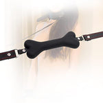 Dog Bone Mouth Gag Black Pet Bone Bite Ball Gag And Ball Gag Silicone Mouth Gags Bdsm Restraints Muzzles