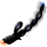3 Motors Anal Plug Aanal Beads, Ultra-Soft Liquid Silicone Vibrating Butt Plug, Graduated Anal Toys Prostate Massager With 10 Vibrations, Rechargeable Anal Sex Toys For Men & Women And Couples