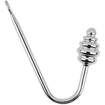 Stainless Steel Metal Backyard Anal Hook Toy Tapered Thread Long Handle Anal Plug Adult Sex Toys