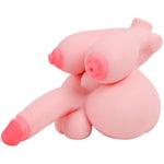 Mini Shemale Sex Doll Torso With Penetrable Nipples, 3.4 Lbs Small Sex Doll Male Masturbator For Men Gay With Vaginal Anal Breast Channel, Small Pocket Pussy For Male (Flesh)