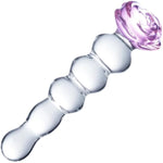 7" Crystal Glass Dildo Sex Toy With Progressive Anal Beads, Anal Dildo Butt Plug Toy, Rose Toy G-Spot Stimulation Pleasure Rod, Anal Trainer Adult Sex Toys And Games For Couples Sex For Men And Women